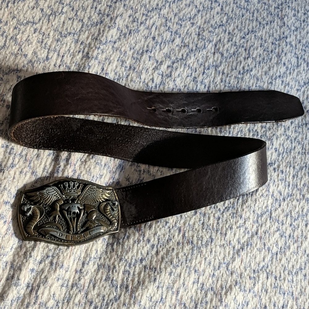 Diesel 100% Leather Belt - Size 95/38